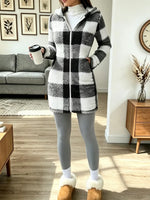 Retro Classic Plaid Pattern Warm Art Casual Stylish Long Sleeve Coat