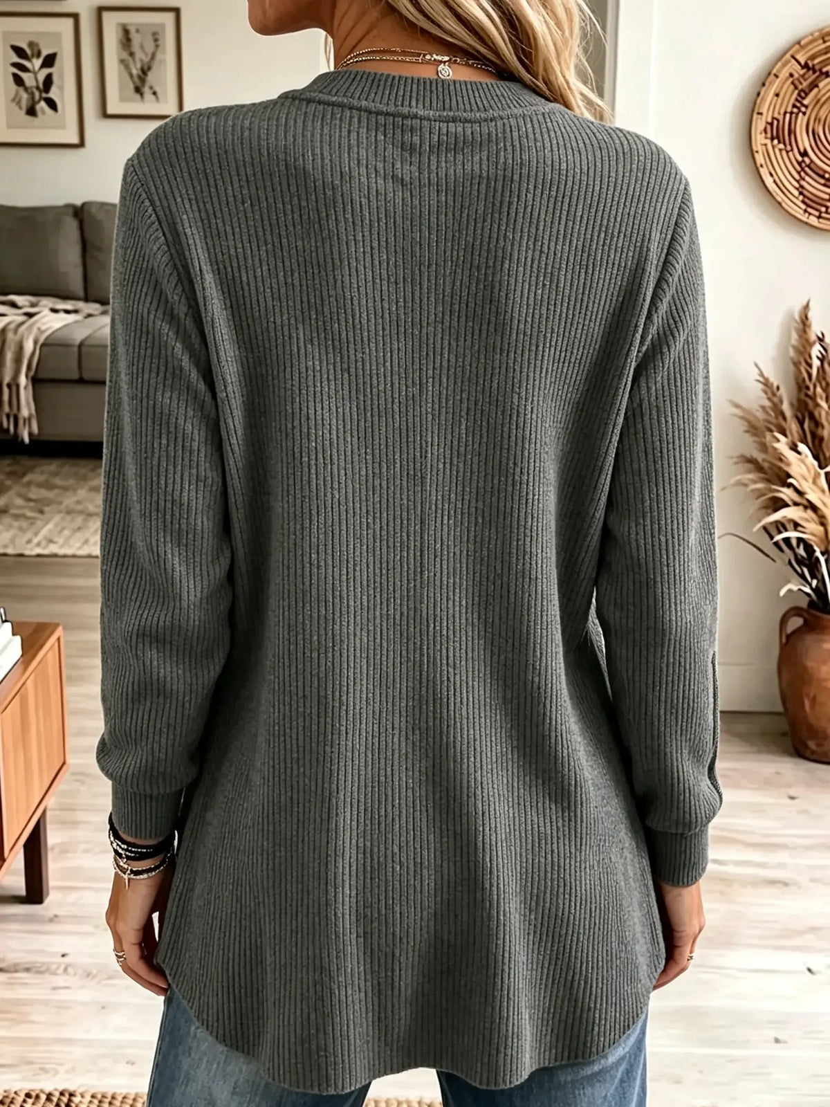 Women's Diagonal Zipper Asymmetrical Ribbed Top