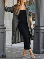 Retro Chic Art Casual Lapel Button Stylish Long Sleeve Denim Long Coat
