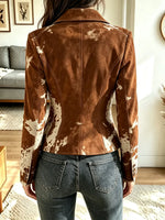Women's Cow Print Stand Collar Western Jacket