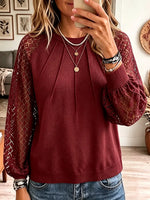 Vintage Elegant Patchwork Openwork Lace Shirt