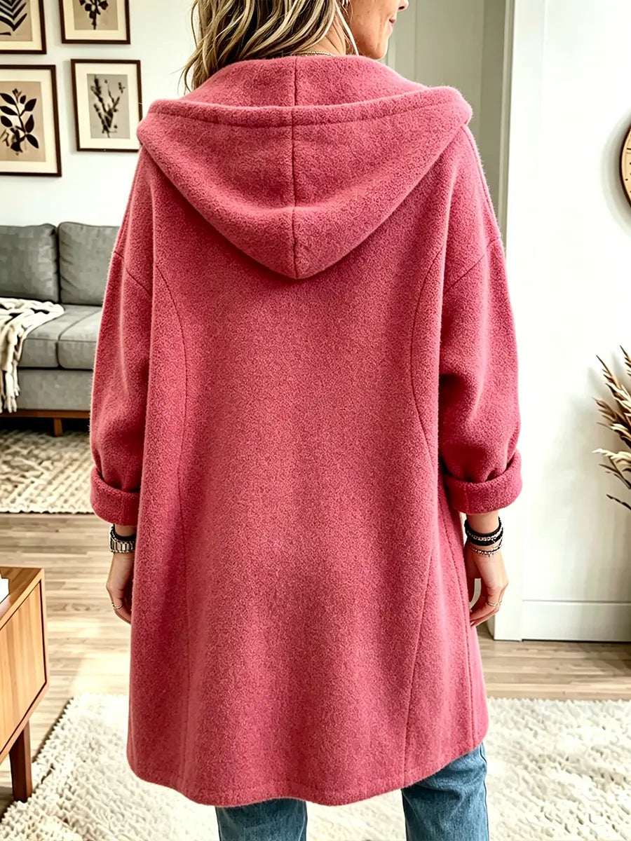 Women’s Hooded Single-breasted Mid-length Coat