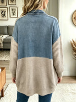 Women's Denim Patchwork Knit Cardigan