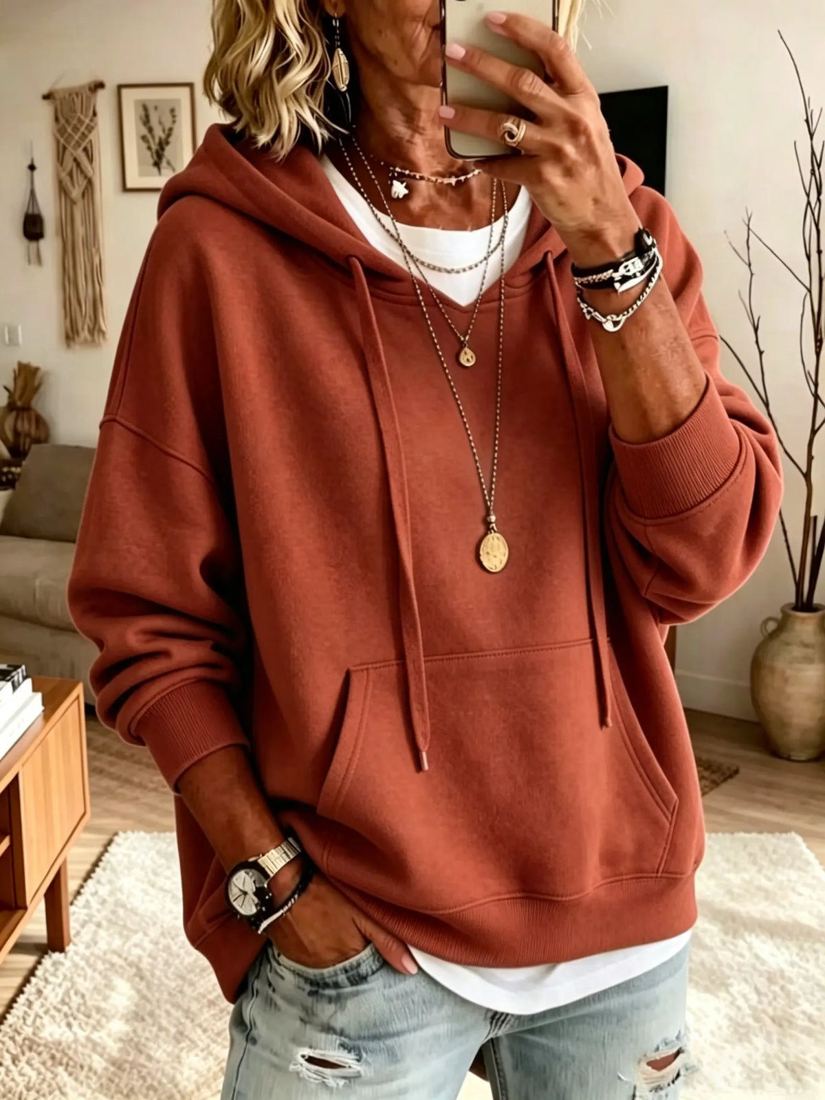 Women's Drawstring Pocket Hoodie