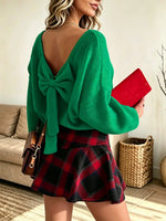 Women's Backless Bow Knit Sweater