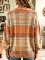 Women's Plaid Button-Down Knit Cardigan