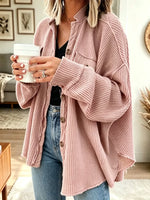 Women's Casual Collared Irregular Shirt Coat
