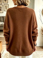 Women's 3D Floral Ruffle Knit Sweater
