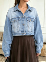 Women's Macrame Cutout Fringe Denim Jacket