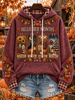 Women's Hello Ber Months Plaid Lined Graphic Hoodie