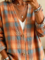 Women's Plaid Button-Front Cardigan Shirt