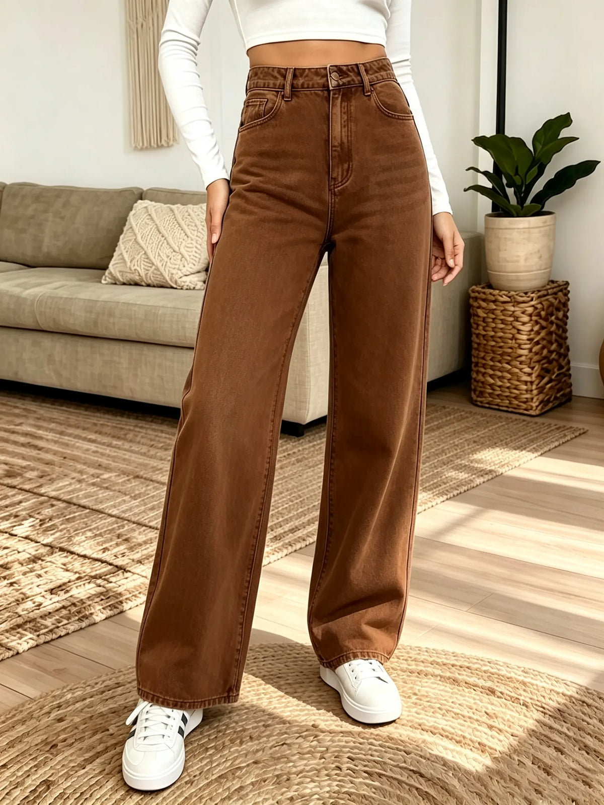 Women's High-Waisted Denim Jeans