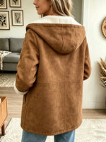Women's Sherpa Lined Faux Suede Toggle Coat
