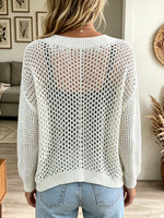 Women's Open-Knit Tie-Front Cardigan Shrug