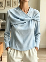 Retro Loose Twisted Art Casual Stylish Long Sleeve Cotton Linen Shirt