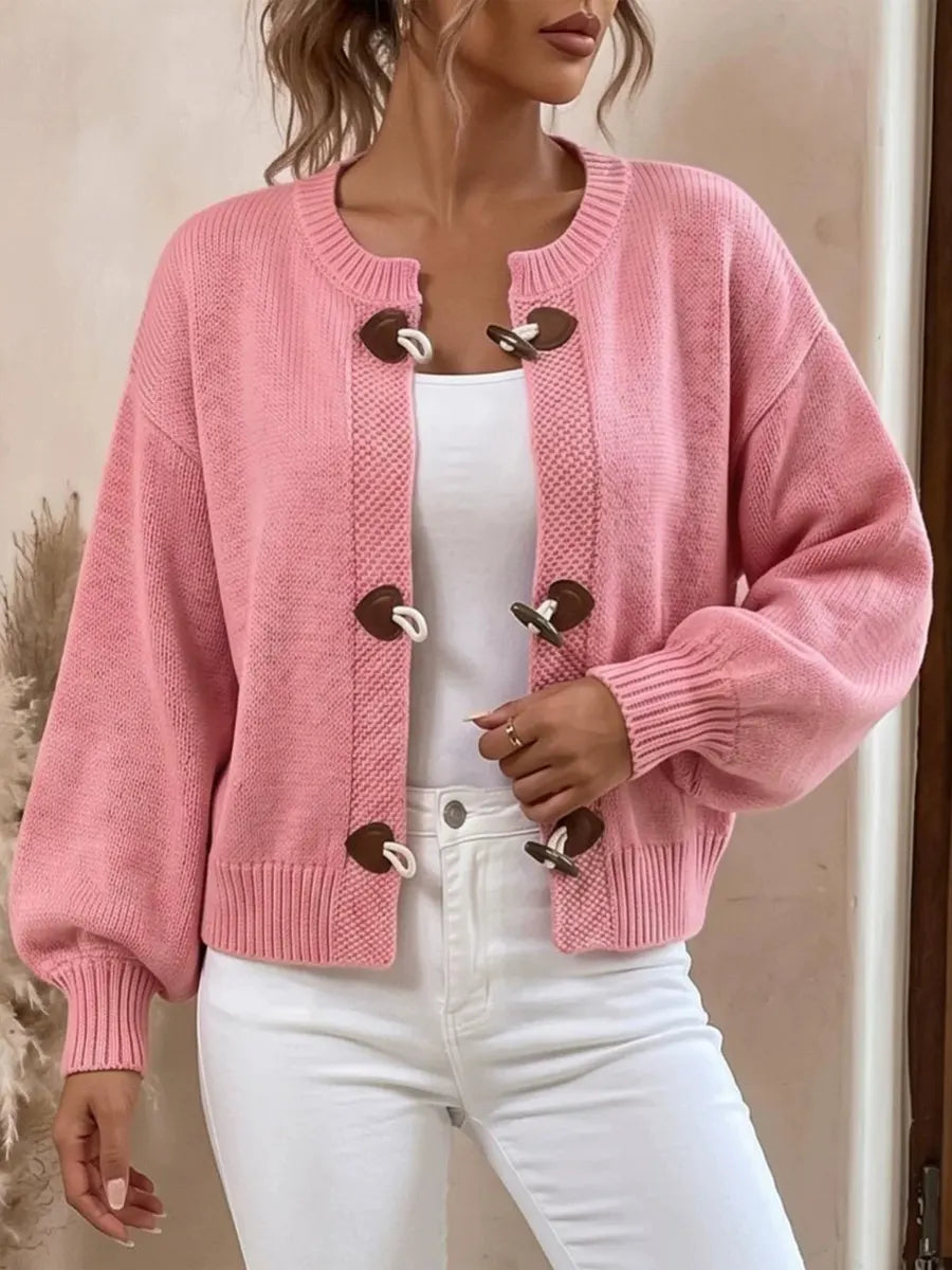 Retro Toggle‑closure Art Casual Stylish Long Sleeve Knit Cardigan Sweater