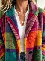 Women's Multi-Color Plaid Coat