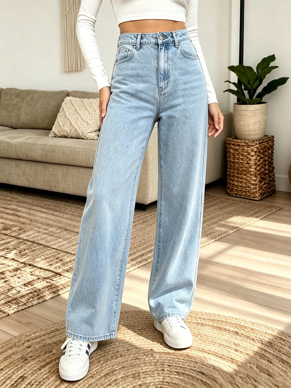 Women's High-Waisted Denim Jeans