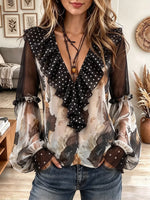 Women's V Neck Chiffon Blouse