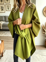 Women's Open-Front Draped Cape Coat
