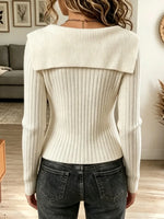Retro Solid Color Art Casual Stylish Long Sleeve Knitted Cardigan Sweater