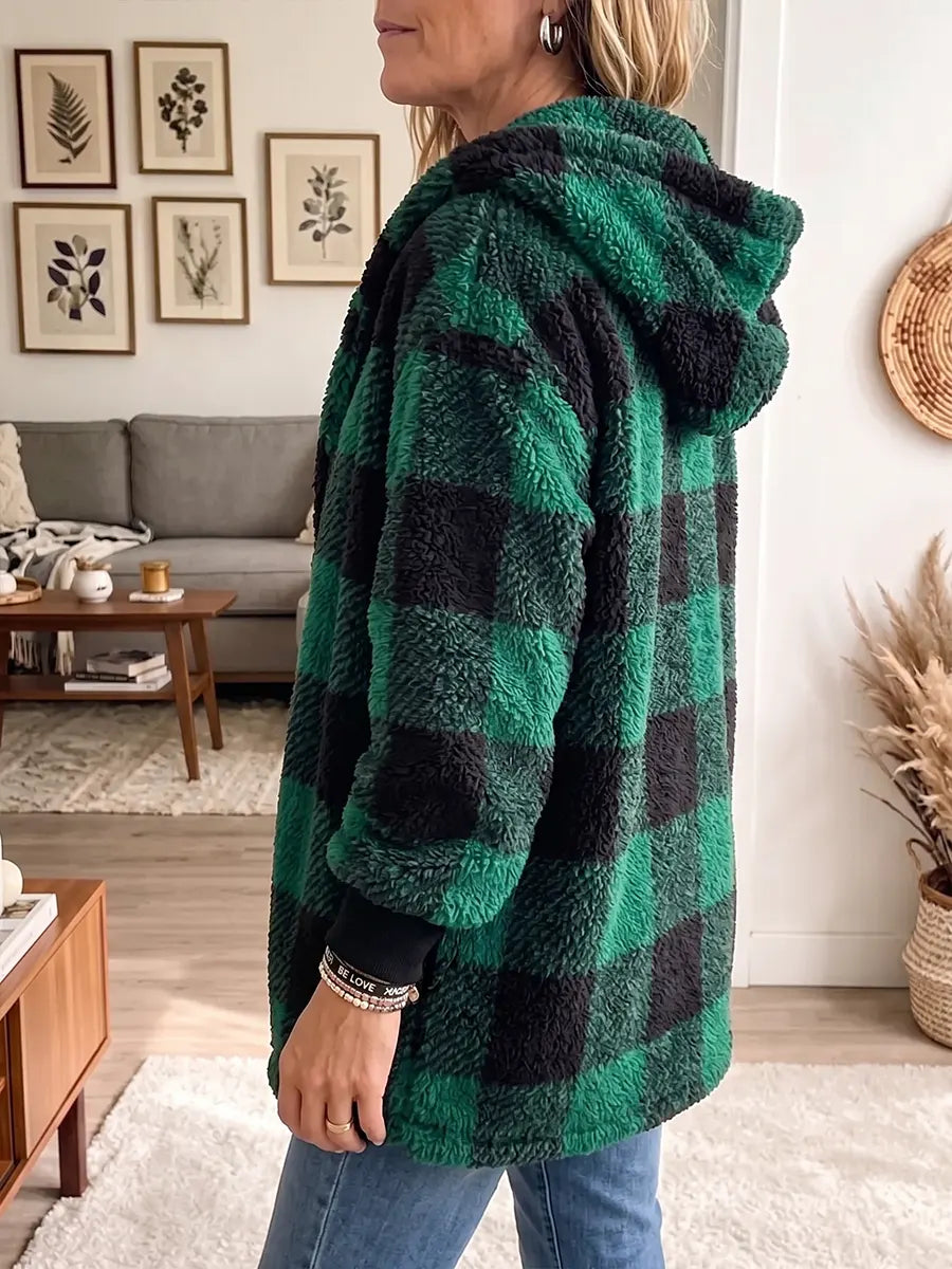 Vintage Elegant Plaid Double-sided Fleece Coat
