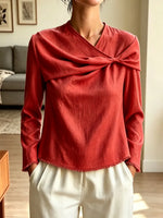 Retro Loose Twisted Art Casual Stylish Long Sleeve Cotton Linen Shirt