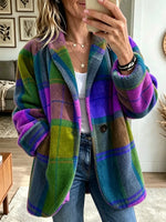 Women's Multi-Color Plaid Coat
