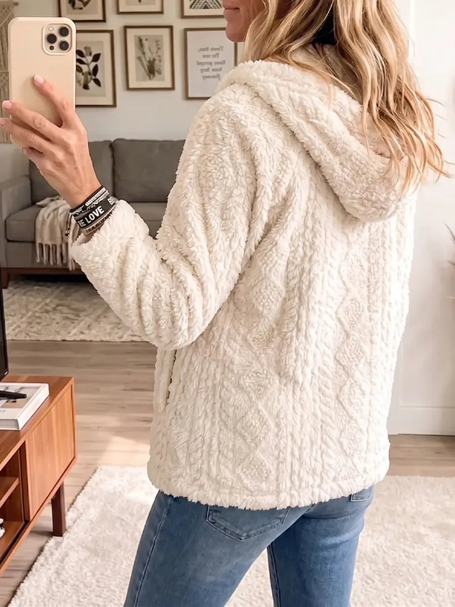Vintage Elegant Diamond-patterned Double-sided Fleece Coat