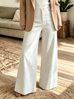 Women's Patch Pocket Retro Wide-Leg Jeans