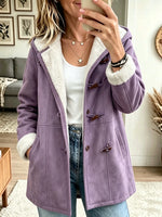 Women's Sherpa Lined Faux Suede Toggle Coat