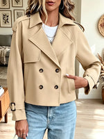 Retro Loose Pockets Art Button Casual Stylish Long Sleeve Coat