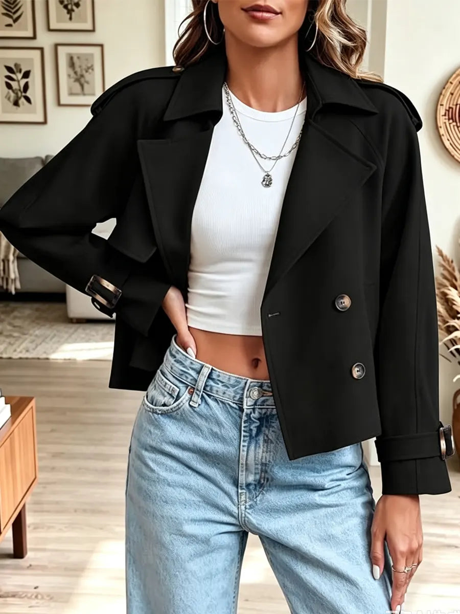 Retro Loose Pockets Art Button Casual Stylish Long Sleeve Coat
