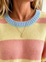Women's Pastel Striped Knit Sweater