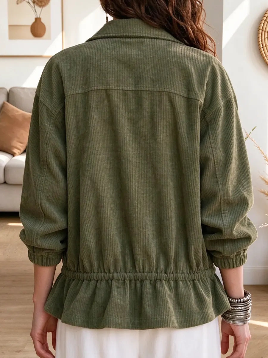 Retro Chic Corduroy Art Casual Stylish Long Sleeve Coat