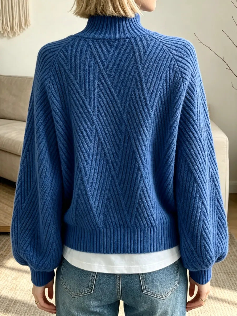 Retro Solid Color Elegant Knit Art Casual Stylish Long Sleeve Sweater