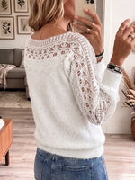 Vintage Elegant Patchwork Openwork Sweater