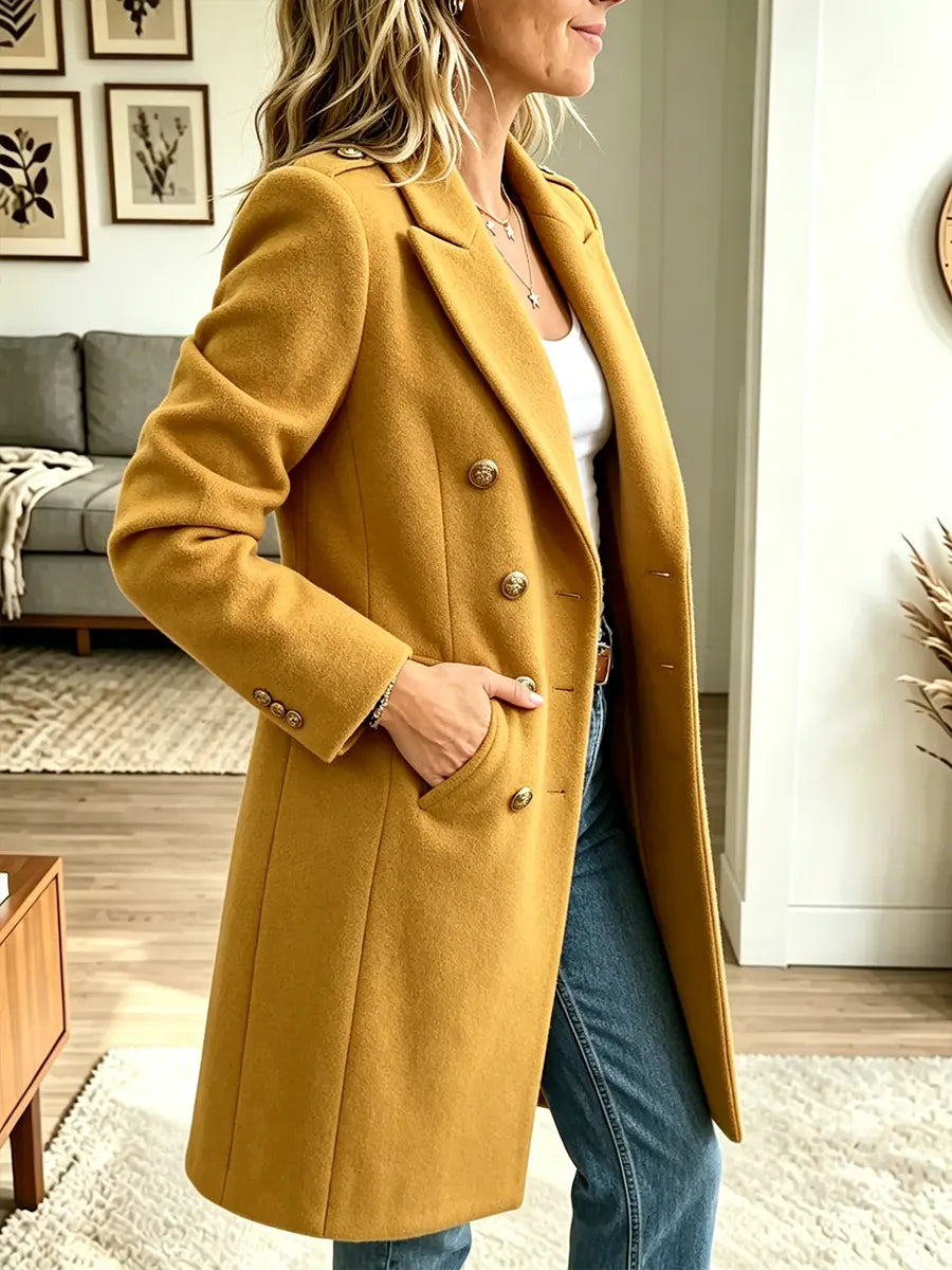 Women’s Double-breasted Mid-length Wool Coat