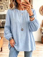 Retro Solid Color Art Casual Stylish Long Sleeve Cotton Linen Shirt
