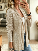 Women's Sequin Open-Front Blazer Cardigan