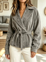 Retro Cozy Solid Color Lapel Art Casual Stylish Long Sleeve Coat