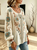 Women's Floral Crew Neck Blouse