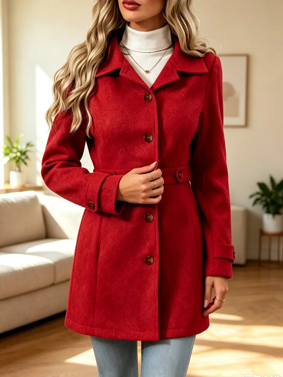 Retro Chic Lapel Button Art Casual Stylish Long Sleeve Coat