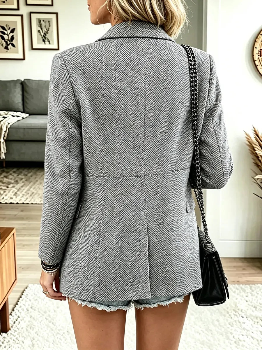 Women's Herringbone Casual Blazer
