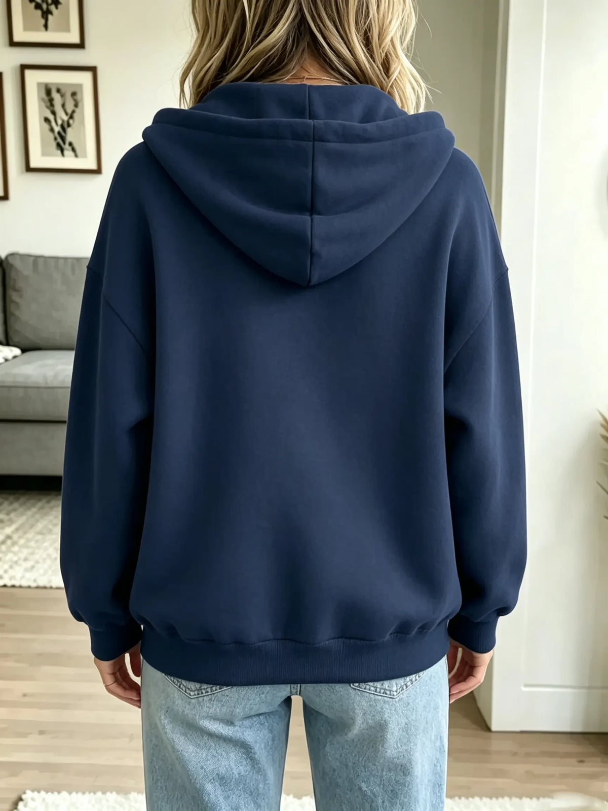 Women's Button-Down Casual Hooded Sweatshirt