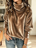 Retro Elegant Loose Art Casual Stylish Long Sleeve Velvet Shirt