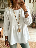 Women's Babydoll Crinkle Cotton Tunic Top