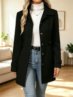Retro Chic Lapel Button Art Casual Stylish Long Sleeve Coat