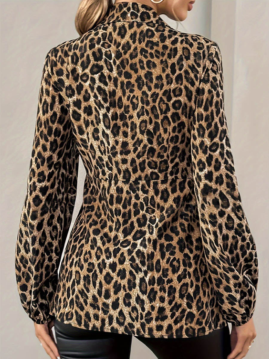 Vintage Elegant Leopard Print Shirt