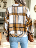 Retro Plaid Pattern Art Casual Lapel Stylish Long Sleeve Coat